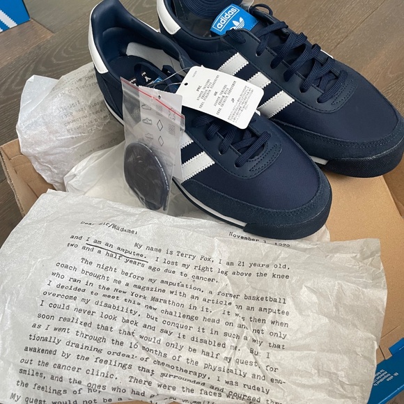 M8/W9.5  Adidas Terry Fox 40th Anniversary Gazelle - New in box - Picture 2 of 7
